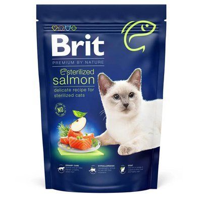 Сухой корм для стерилизованных котов Brit Premium by Nature Cat Sterilized Salmon лосось 800 г 171856 фото