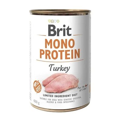 Влажный корм для собак Brit Mono Protein Turkey индейка 400 г 100838/100060/9780 фото