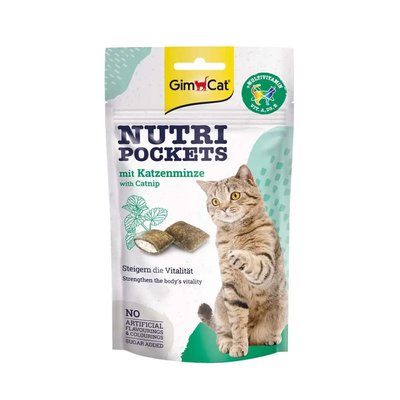 Вітамінні ласощі для кішок GimCat Nutri Pockets Котяча м'ята+Мультівітамін 60 г G-419282/400723 фото