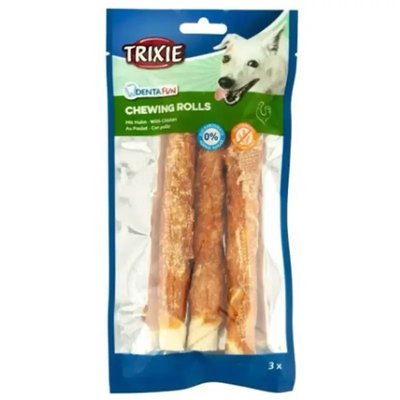 Ласощі для собак Trixie паличка для чищення зубів Denta Fun курка 28 см 250 г/3 шт 31326 фото