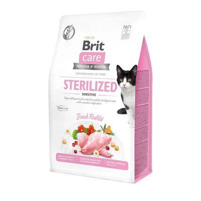 Сухой корм для стерилизованных котов Brit Care Cat GF Sterilized Sensitive кролик 400 г 171291/0778 фото