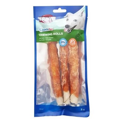 Ласощі для собак Trixie паличка для чищення зубів Denta Fun курка 17 см 140 г/3 шт 31327 фото