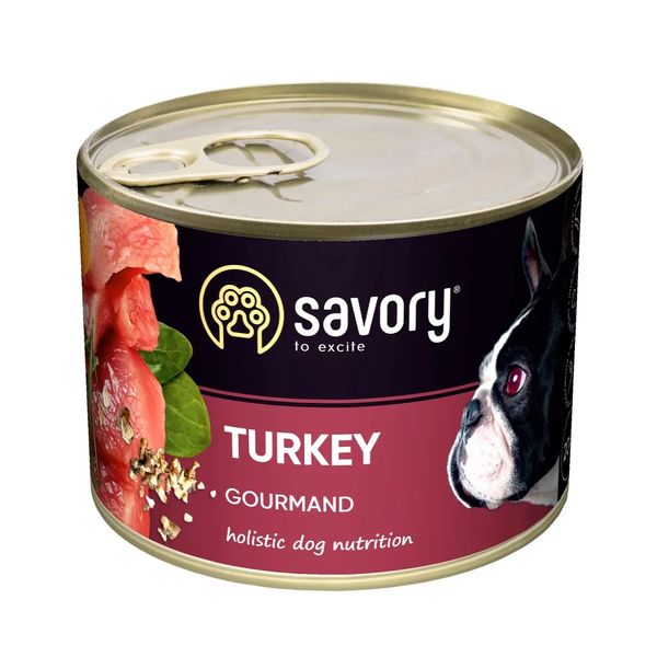 Влажный корм для взрослых собак Savory Dog Gourmand индейка 200 г 30501 фото