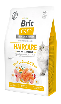 Сухой корм для котов уход за шерстью Brit Care Cat GF Haircare Healthy&Shiny Coat курица и лосось 2 кг 171306/0884 фото