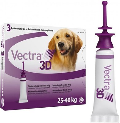 Капли на холку от клещей и блох для собак Ceva Vectra 3D (Вектра 3D) от 25 до 40 кг упаковка 81589 фото