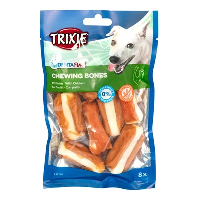 Ласощі для собак Trixie кістка для чищення зубів Denta Fun курка 5 см 120 г/8 шт 31340 фото