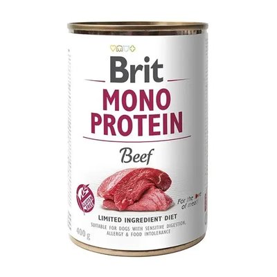 Влажный корм для собак Brit Mono говядина Protein Beef 400 г 100831/100057/9766 фото