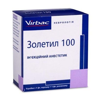 Раствор для инъекций для кошек и собак Золетил-100 Virbac 5 мл VIT07254 фото