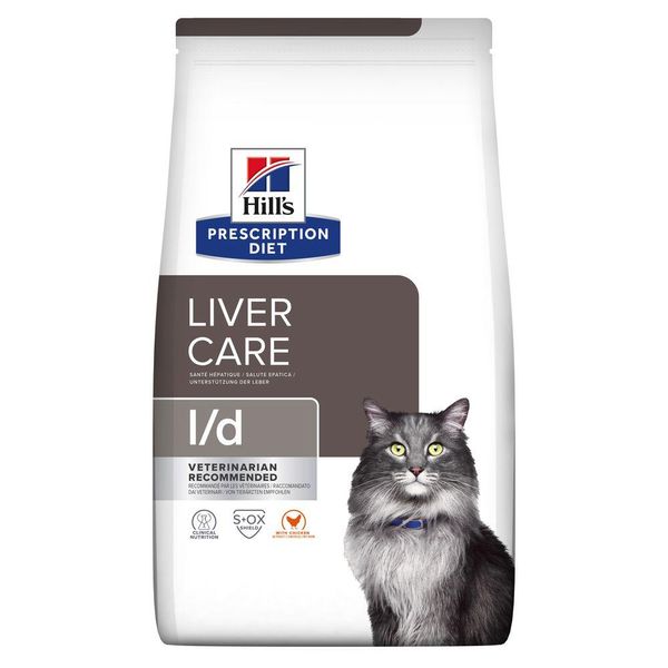 Корм лікувальний Hill's Prescription Diet l/d для котів підтримання функції печінки з куркою 1.5 кг 607651 фото