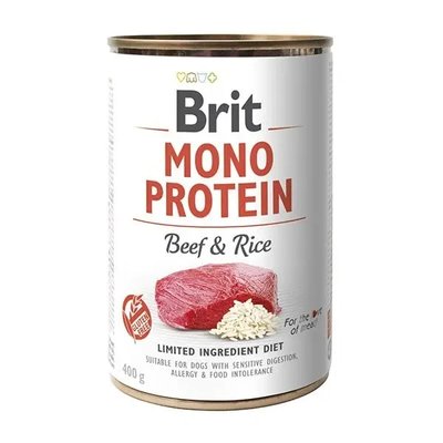 Влажный корм для собак Brit Mono Protein Beef&Rice говядина и рис 400 г 100832/100054/9735 фото
