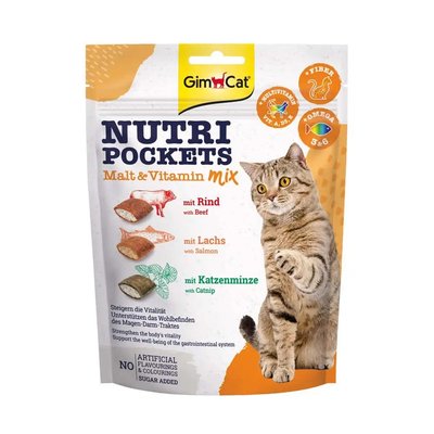 Вітамінні ласощі для кішок GimCat Nutri Pockets Мультивітамін мікс 150 г G-419251/400693 фото