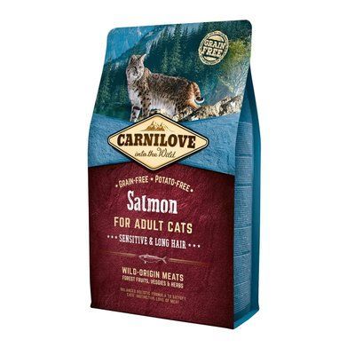 Сухий корм для котів з чутливим травленням Carnilove Cat Salmon - Sensitive & Long Hair лосось 2 кг 170198/2287 фото