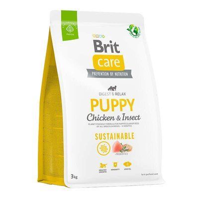 Сухий корм для цуценят Brit Care Dog Sustainable Puppy курка та комахи 3 кг 172170 фото