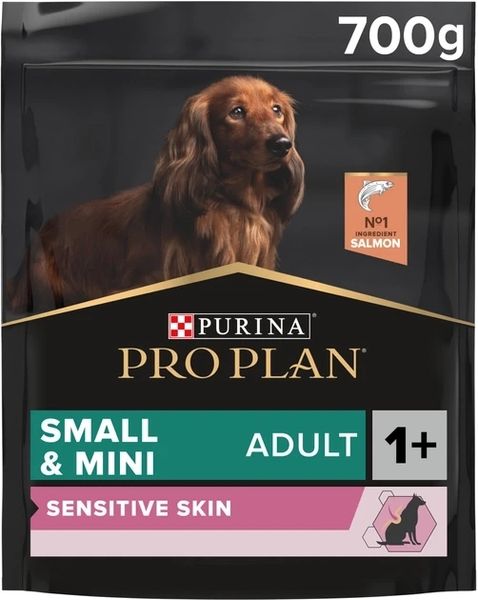 Сухой корм для взрослых собак мелких пород с чувствительной кожей Purina Pro Plan Small & Mini Sensitive Skin лосось 700 г 7613035120808 фото