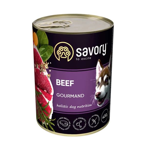 Влажный корм для взрослых собак Savory Dog Gourmand говядина 400 г 30433 фото