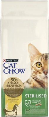 Сухой корм для взрослых стерилизованных кошек Purina Cat Chow Sterilised с курицей 15 кг 7613032233051 фото