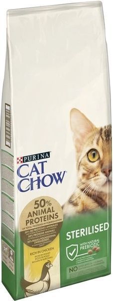 Сухой корм для взрослых стерилизованных кошек Purina Cat Chow Sterilised с курицей 15 кг 7613032233051 фото