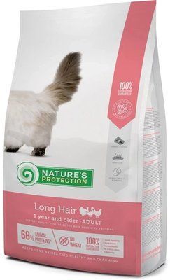Сухой корм для котов с длинной шерстью Nature's Protection Long hair Adult с мясом птицы 2 кг NPS45761 фото