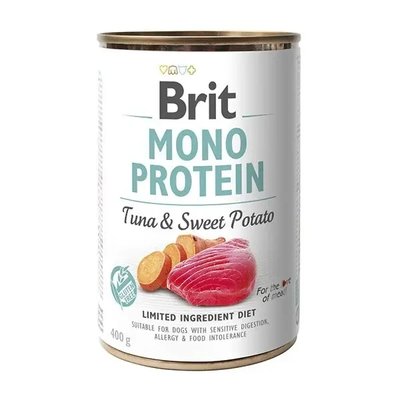 Влажный корм для собак Brit Mono Protein Tuna&Sweet Potato тунец и батат 400 г  100836/100055/9742 фото
