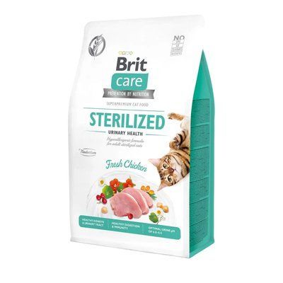 Сухой корм для стерилизованных котов Brit Care Cat GF Sterilized Urinary Health курица 400 г 171287/0747 фото