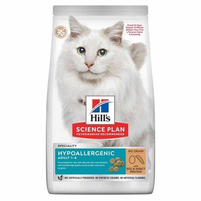 Сухой корм Hill's Science Plan Feline Adult Hypoallergenic для кошек с яйцом и насекомыми 1.5 кг 607869 фото