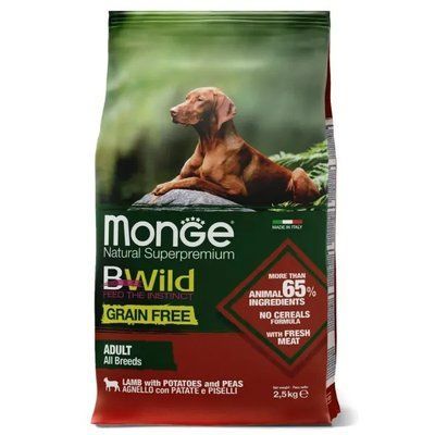 Сухий корм для собак Monge Dog Bwild Grain Free Ягня 15 кг 8009470056069 фото