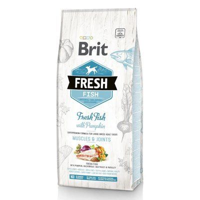Сухой корм для взрослых собак крупных пород Brit Fresh Fish Pumpkin Adult Muscles & Joints с рыбой 12 кг 170993/530779 фото