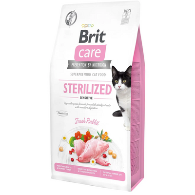 Сухой корм для стерилизованных котов Brit Care Cat GF Sterilized Sensitive кролик 7 кг 171289/0754 фото