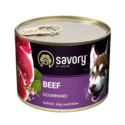 Вологий корм для дорослих собак Savory Dog Gourmand яловичина 200 г 30426 фото