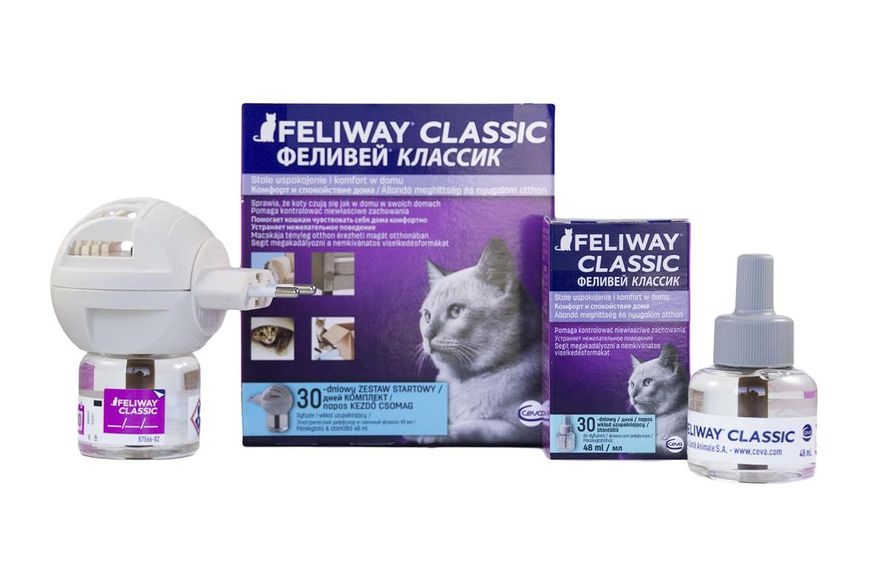 Ceva Feliway Classic Засіб для корекції поведінки у котів дифузор зі змінним блоком 48мл 55061 фото