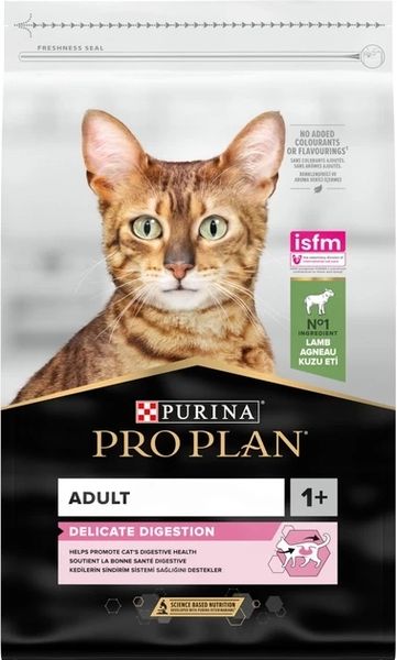Сухой корм Purina Pro Plan Adult 1+ Delicate Digestion для кошек с чувствительным пищеварением с ягненком 10 кг 7613035846944 фото