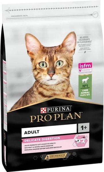 Сухой корм Purina Pro Plan Adult 1+ Delicate Digestion для кошек с чувствительным пищеварением с ягненком 10 кг 7613035846944 фото