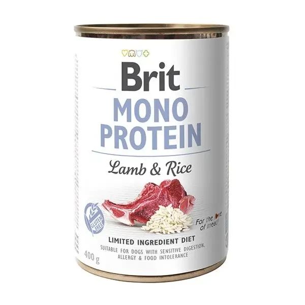 Вологий корм для собак Brit Mono Protein Lamb&Rice ягня та рис 400 г 100833/100053/9728 фото