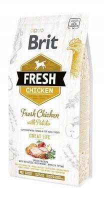Сухой корм для взрослых собак Brit Fresh Chicken with Potato Great Life с курицей 2.5 кг 170990/0748 фото