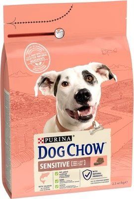 Сухий корм для дорослих собак Dog Chow Sensetive лосось 2.5 кг 7613034488268 фото