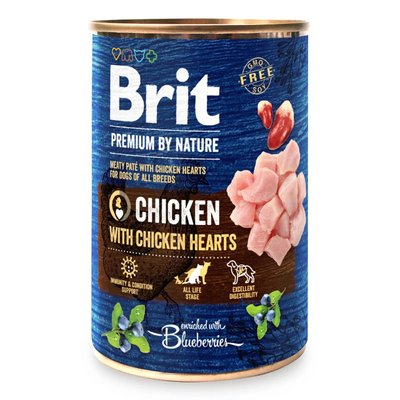 Влажный корм для собак Brit Premium By Nature Chicken with Hearts курица с куриным сердцем 800 г 100407/8546 фото