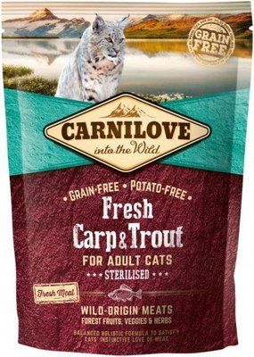 Сухой корм для стерилизованных котов Carnilove Cat Fresh Carp & Trout Sterilised кароп и форель 400 г 170876/7427 фото