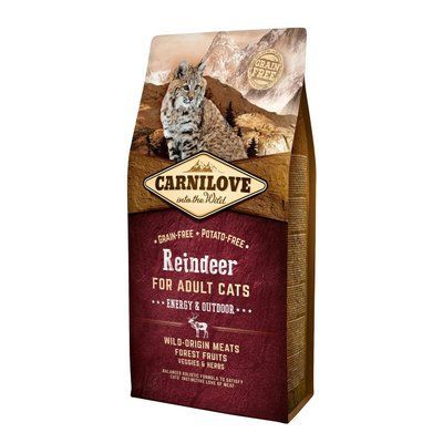 Сухий корм для активних котів Carnilove Cat Raindeer - Energy & Outdoor оленина та кабан 6 кг 170206/2249 фото