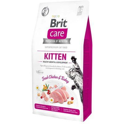 Сухой корм для котят Brit Care Cat GF Kitten HGrowth & Development курица и индейка 2 кг 171278/0679 фото
