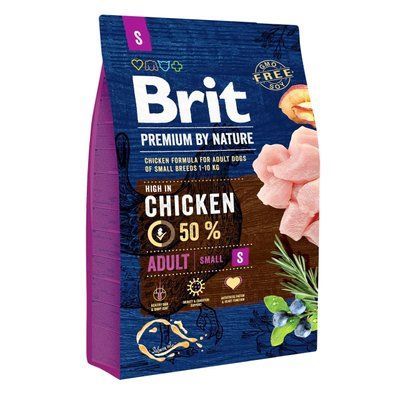 Сухой корм для собак мелких пород Brit Premium Dog Adult S с курицей 3 кг 170810/6291 фото