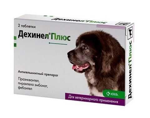 Таблетки протигельмінтні KRKA Дехінел для собак XL 2 таблетки KRK59402 фото