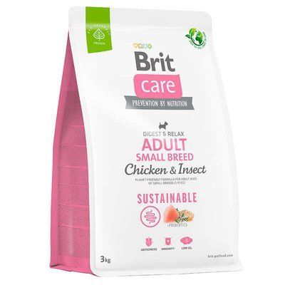 Сухий корм для собак Brit Care Dog Sustainable Adult Small Breed курка та комахи 3 кг 172173 фото