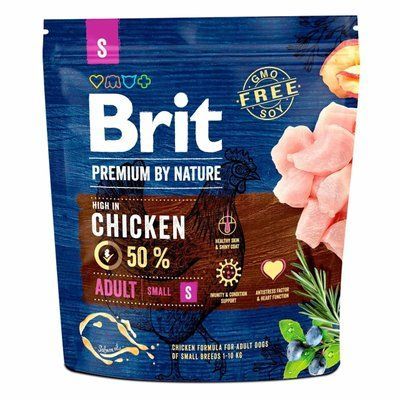 Сухой корм для собак мелких пород Brit Premium Dog Adult S с курицей 1 кг 170809/6284 фото