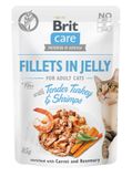 Вологий корм для кішок Brit Care Cat pouch 85 г індичка з креветками в желе 100535/0570 фото