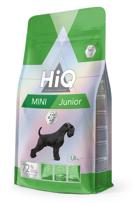 Сухий корм для цуценят та молодих собак малих порід HiQ Mini Junior 1.8 кг HIQ45867 фото