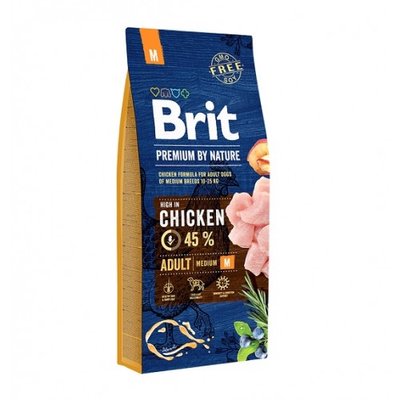 Сухой корм для собак средних пород Brit Premium Dog Adult M с курицей 15 кг 170818/6376 фото