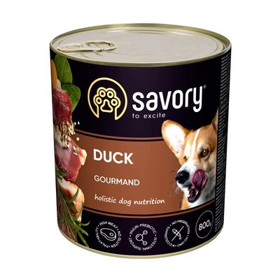 Влажный корм для взрослых собак Savory Dog Gourmand утка 800 г 30488 фото