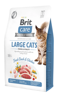 Сухой корм для котов крупных пород Brit Care Cat GF Large cats Power & Vitality курица и утка 2 кг 171310/0914 фото