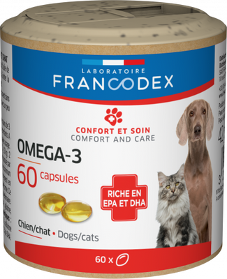 Витамины для кошек и собак Francodex Omega-3 60 таб. 170387 фото