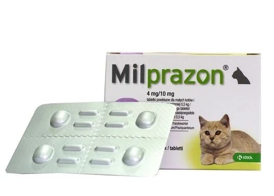 Таблетки протигельмінтні KRKA Мілпразон для кошенят 4мг/10мг 4 таблетки KRK22017 фото